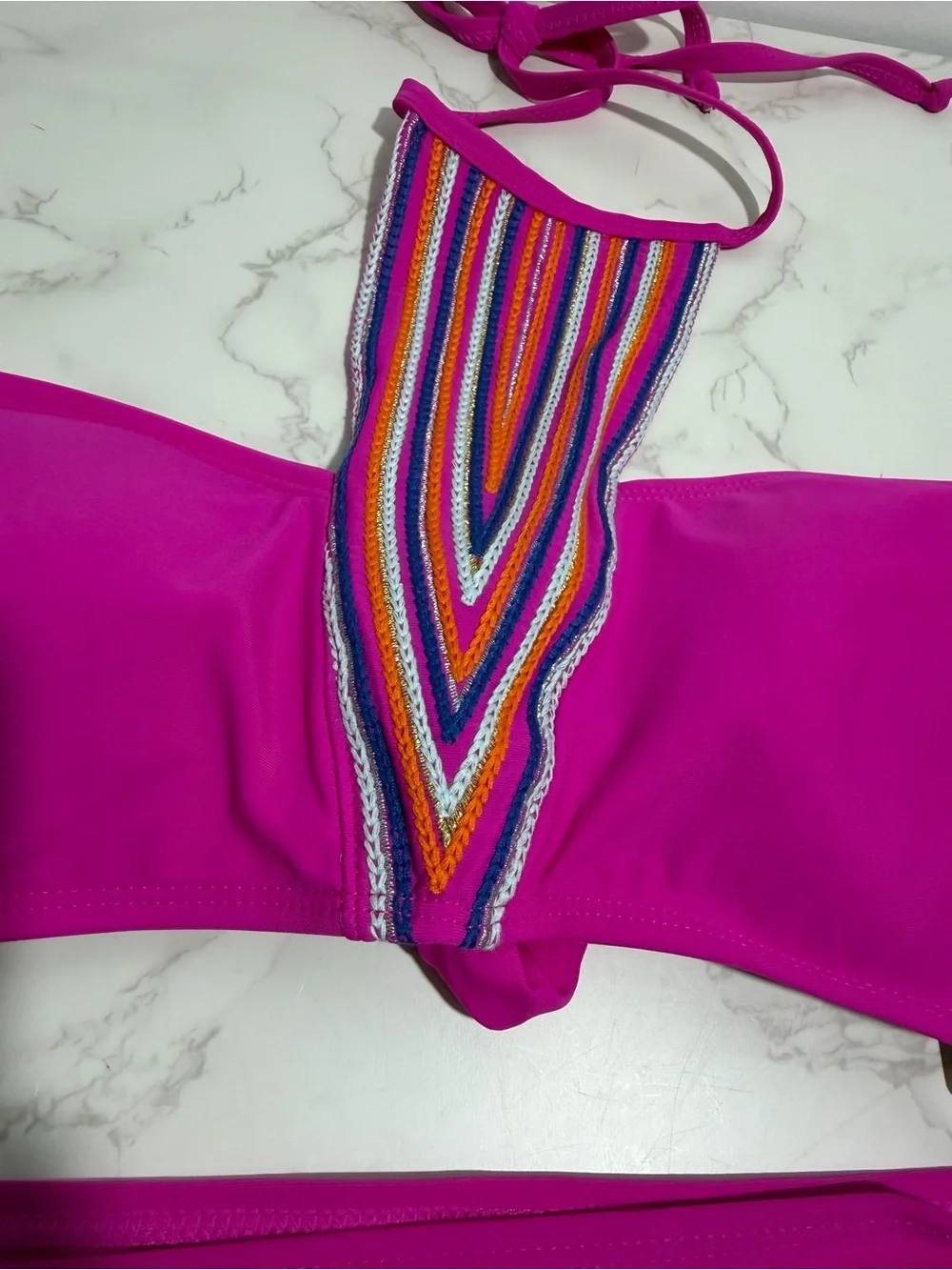 NWT Marilyn Monroe Halter Bandeau Bikini Set - Fuschia -- XL